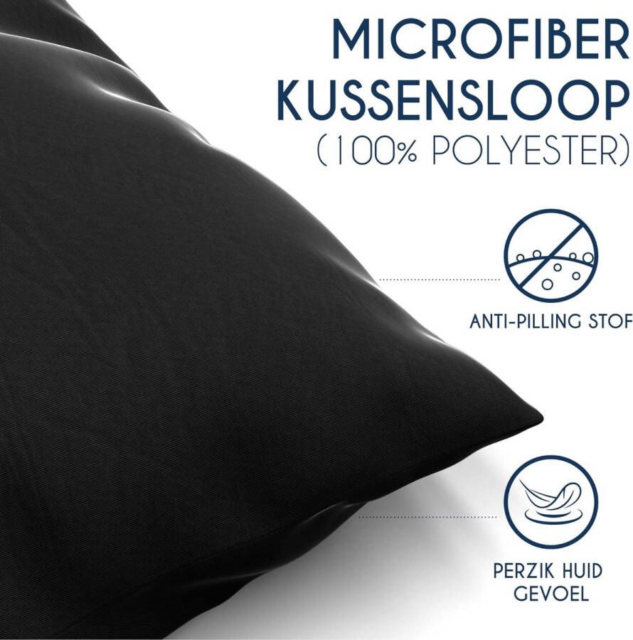 Kussensloop 50x70 Zwart Microvezel OEKO TEX door 100% Polyester Kussenslopen Comfortabele Hypoallergene