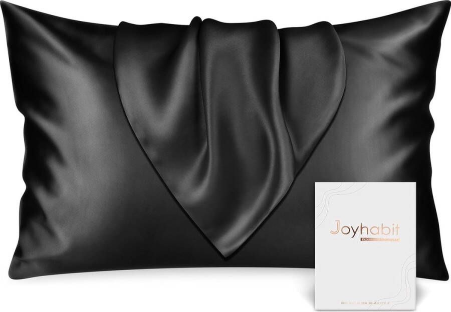 Kussensloop van natuurlijk zijde 19 mm 40 x 60 cm zwart zacht en ademend zijden kussensloop voor huidbescherming zweetvrij tijdens het slapen