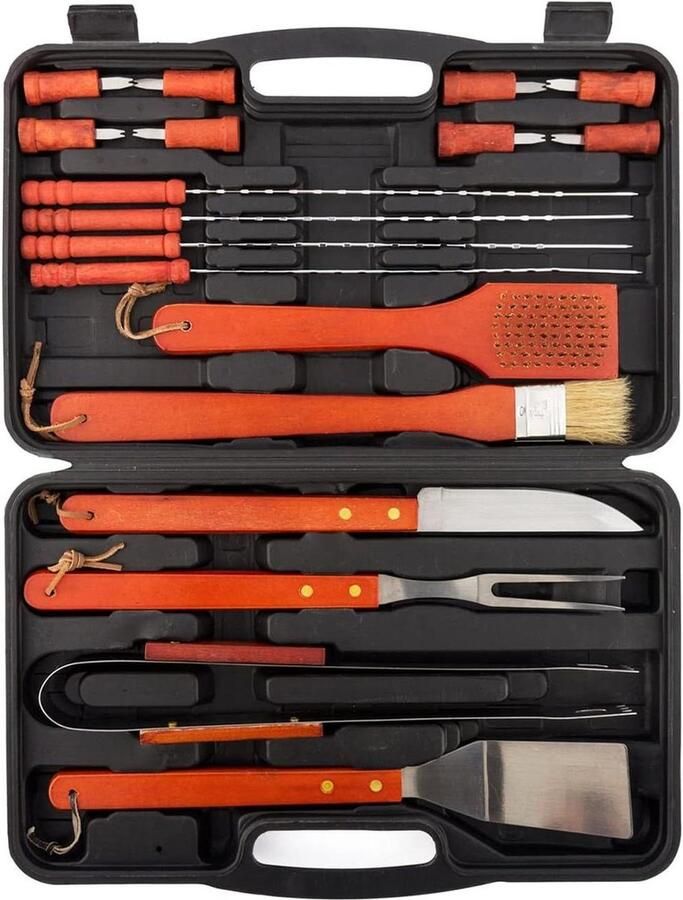 Kwalitatieve Barbecue en BBQ-benodigdheden van de hoogste kwaliteit 18-delige BBQ koffer barbecue set