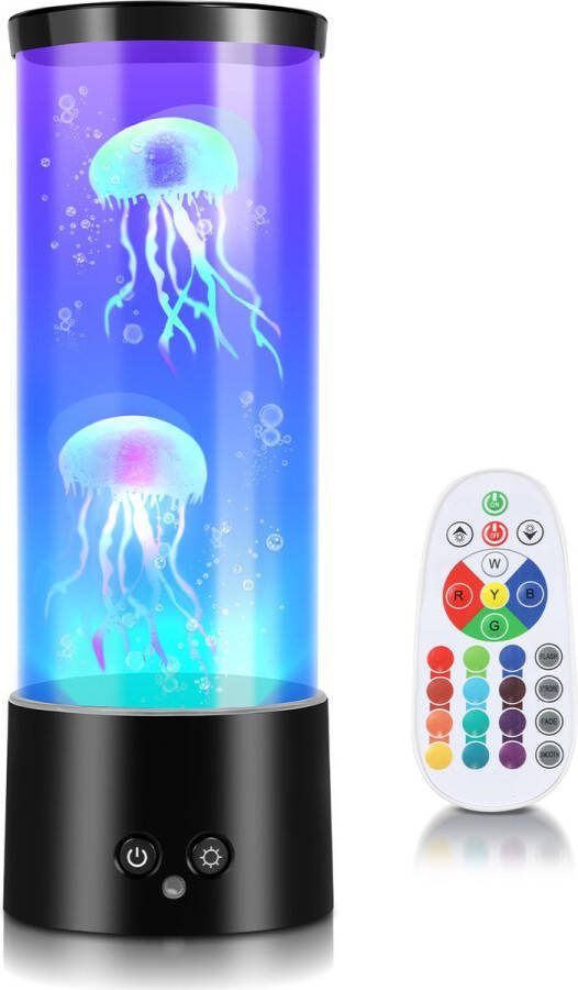 Kwallenlamp Lavalampen LED kwal echte lavalamp nacht licht aquarium met afstandsbediening bouwlamp Creatieve RGB