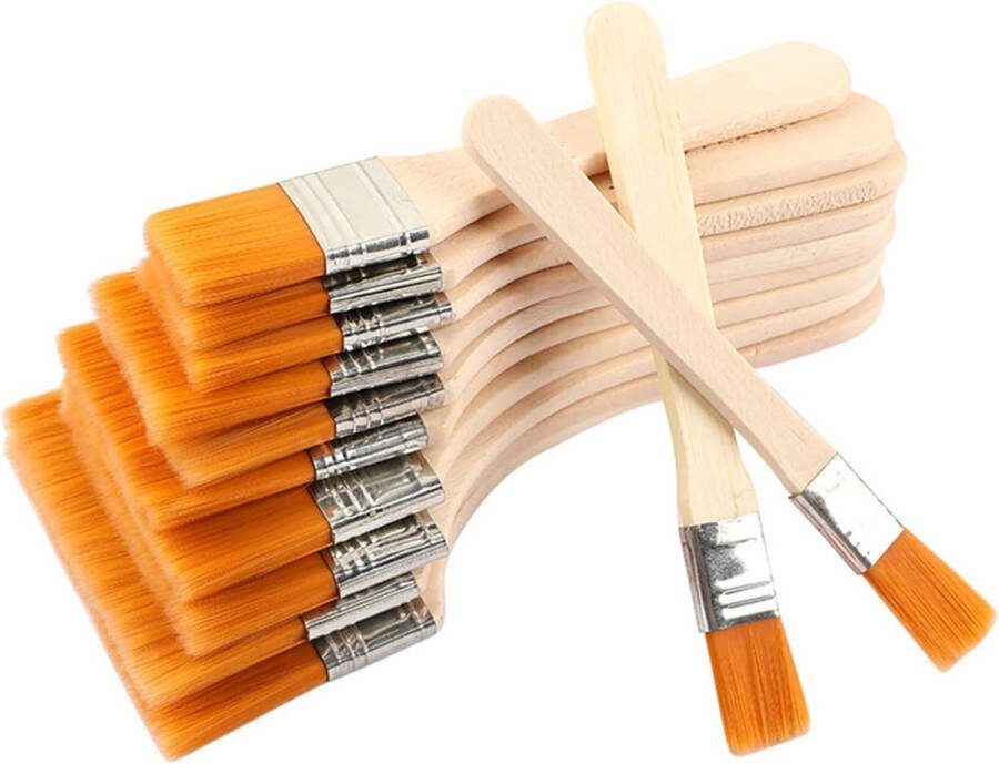 Kwastenset 12 stuks penselenset voor verf kunstenaar platte penselen voor olieverfschilderijen aquarel acryl platte penselen kunstenaarskwast duurzaam praktisch geschikt voor tekenen