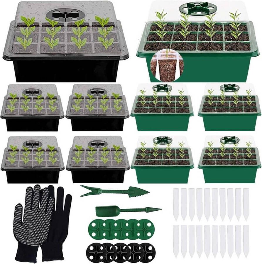 Kweekbak mini-broeikas kweekschalen sets kiemen van zaden indoor 10 stuks Kweekbak
