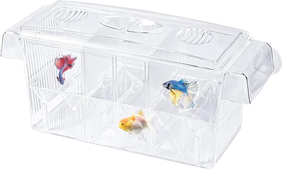 Kweektankaquarium met zuignappen kweekbakaquarium viskweekboxaquarium broedmachine voor viskweekbox kweekbad aquarium voor babyvissen garnalen en guppy