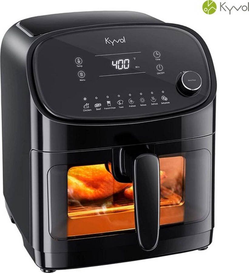 Kyvol Epichef AF60 Airfryer Luchtfriteuse Handig kijkvenster Grote capaciteit van 6QT voor een hele kip Keramisch gecoate mand 360° snelle warmtecirculatie 60+ recepten inbegrepen