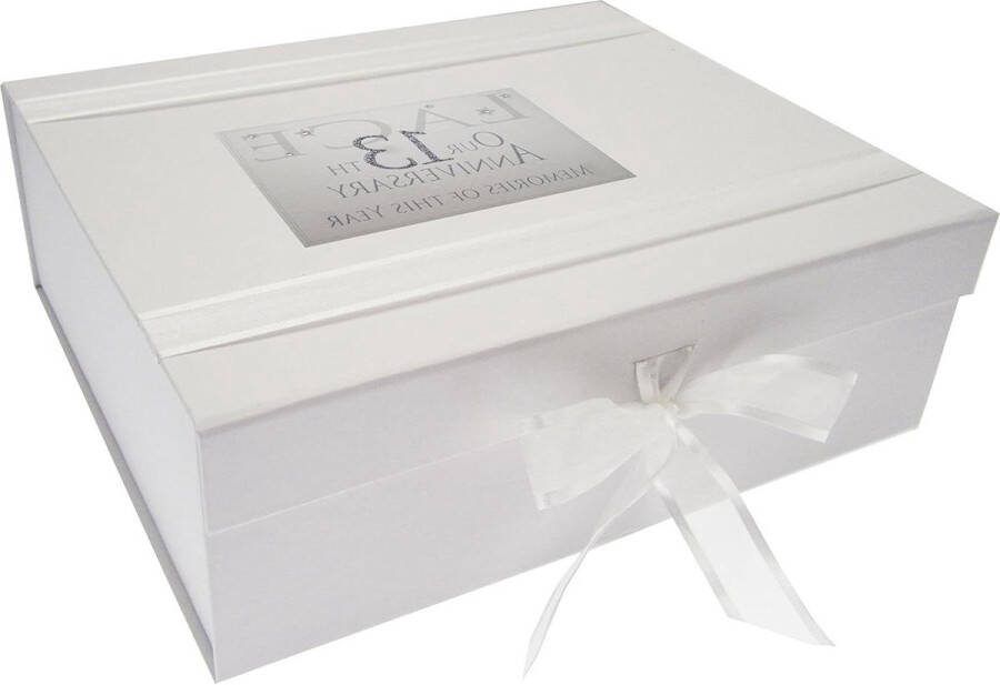Lace Anniversary Memories Grote Bewaardoos Glitter Woorden Hout 272x32x11 cm