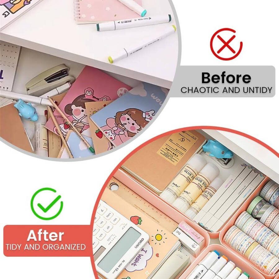 Lade-organizer 8 stuks lade-organizer kantoor kaptafel-organizer met 2 maten bureau-organizer lades kunststof kaptafel accessoires voor kantoor make-up badkamer keuken