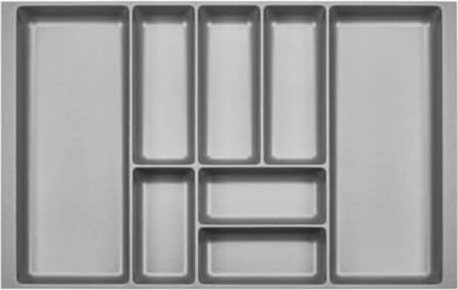 Lade organizer Bestekbakken kunststof Breedte: 709 ± 1 mm (80 cm corpus) Zilvergrijs