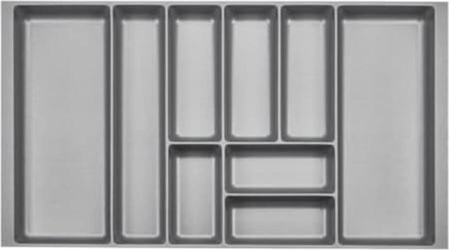 Lade organizer Bestekbakken kunststof Breedte: 809 ± 1 mm (90 cm corpus) Zilvergrijs