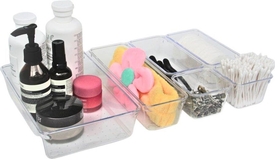Sympli Lade organizer transparant set van 8 organizer opruimbakje keuken organizer lade verdeler badkamer organizer lade bakje koelkast organizer make up organizer