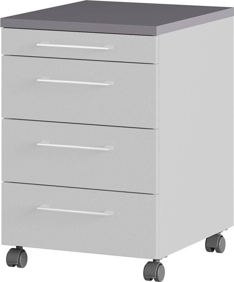 Ladeblok Discovery Lichtgrijs Grafiet Met wielen Met lades Breedte 42 cm Diepte 49 cm Hoogte 61 cm