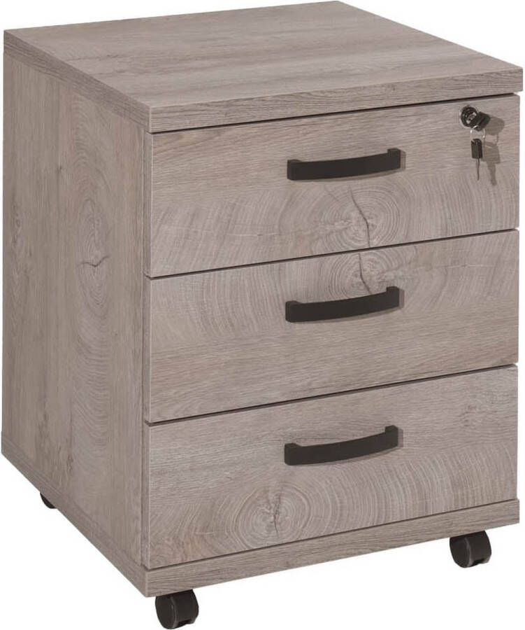 Ladeblok Erasmus Eiken Met wielen Met slot Breedte 48 cm Diepte 48 cm Hoogte 59 cm