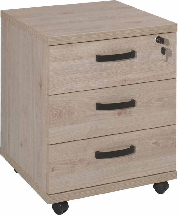 Ladeblok Newton Eiken Met wielen Met slot Breedte 48 cm Diepte 48 cm Hoogte 59 cm