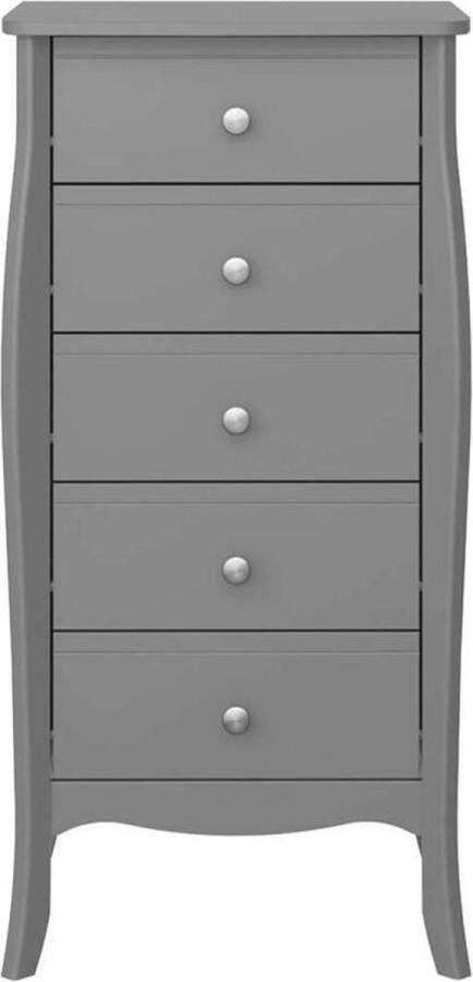 Leen Bakker Ladekast Baroque 5 lades grijs 102x51x45 cm