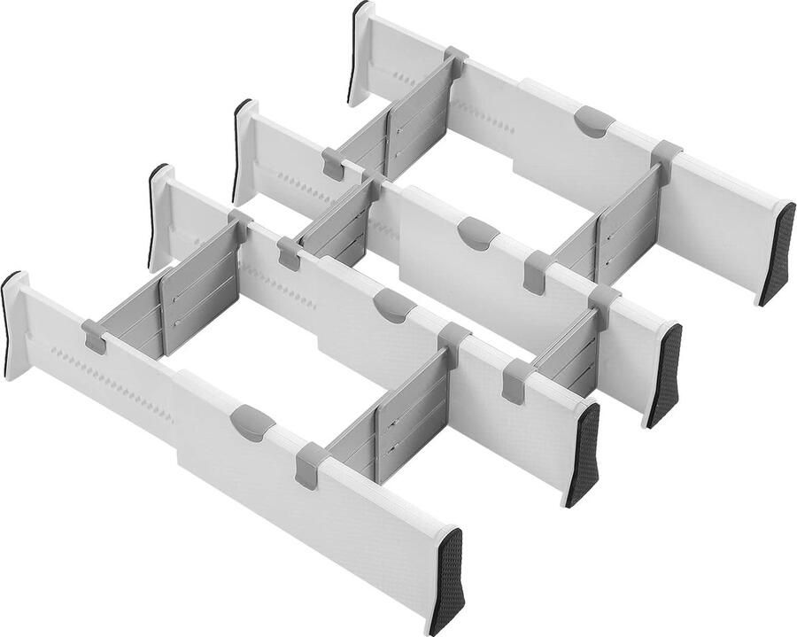 Ladeverdelers verstelbaar set van 4 ladeverdelers organizers met scheidingswanden (27 5 43 5 cm) verstelbare lade-organizers geschikt voor commode slaapkamer bureau