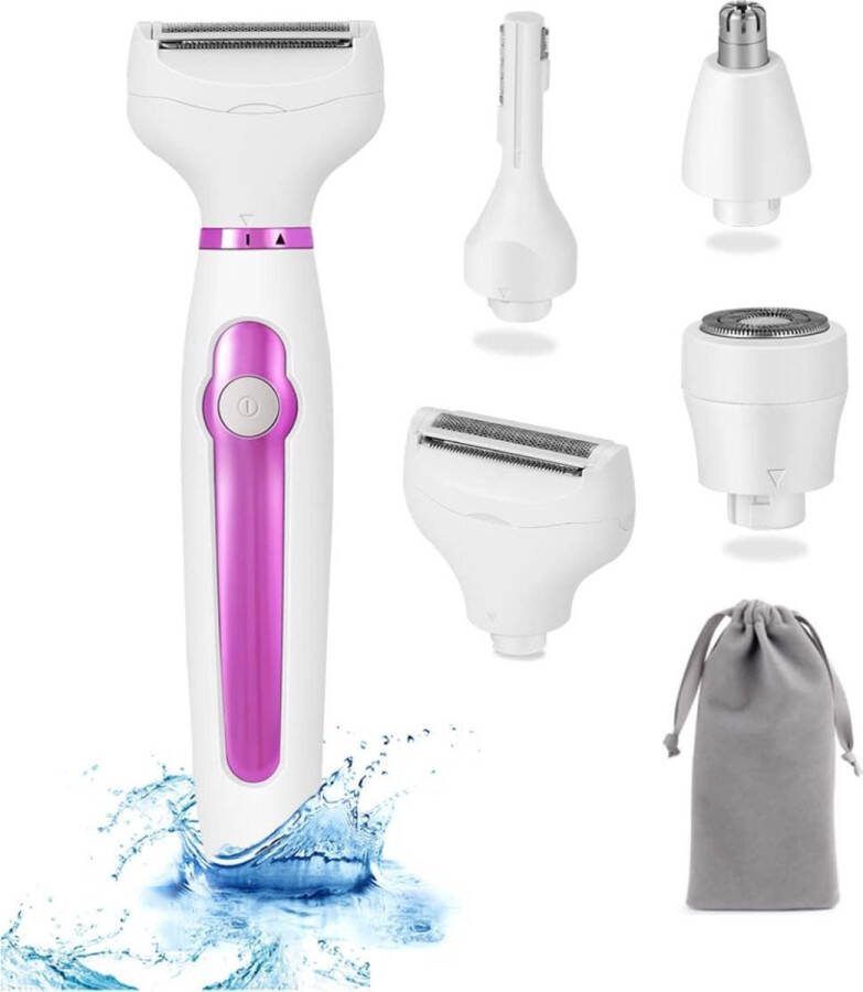 Ladyshave 4-in-1 Ladyshave Voor Vrouwen Nat En Droog USB Oplaadbaar Waterdicht