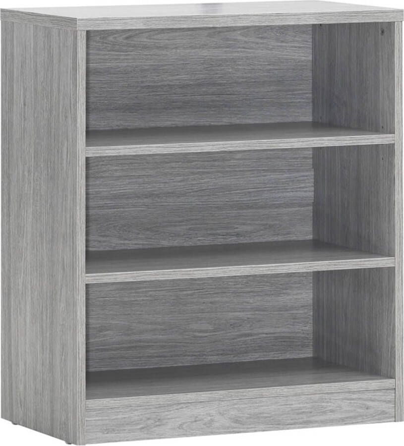 Lage open kast Roan Grijs Breedte 72 cm Hoogte 84 cm Diepte 36 cm Met planken Met openslaande deuren