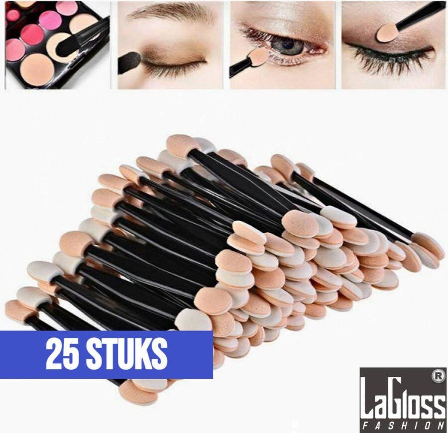 LaGloss 25 STUKS Dubbele Wegwerp Oogschaduw Spons Tweekleurig Make Up Applicator Oogschaduw Spons Bostels
