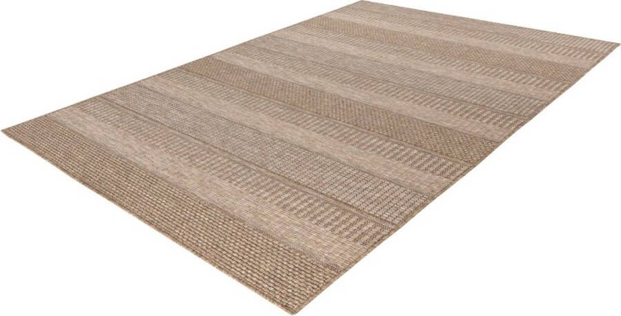 Lalee Costa- sisal look- ibiza vloerkleed- buitentapijt- in en outdoor- flatwave- laagpolig- vlecht- inheems motief- waterbestendig- tuin kleed- 120x170 cm beige