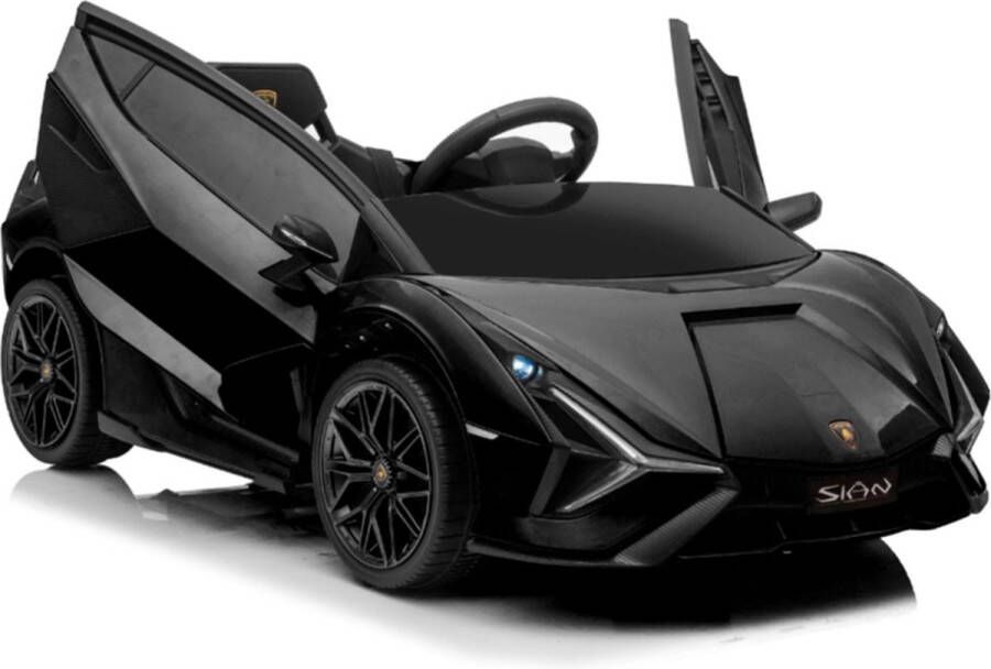 Lamborghini SIAN zwart metallic 12V met vleugeldeuren en meer! Elektrische Kinderauto Met afstandsbediening