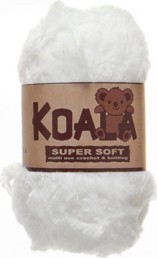 Lammy yarns Koala garen wit 016 superzacht fluffy garen per 5 stuk