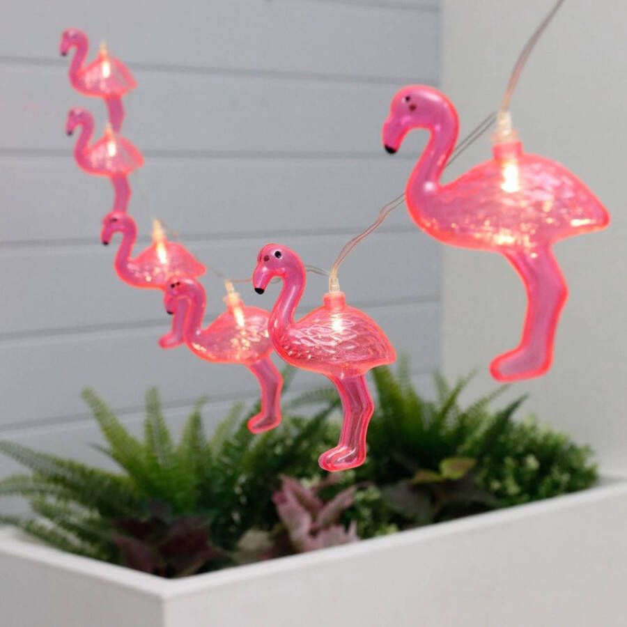 Gardenwize Lampen Koord Flamingo Led 10 Lampjes Zonne-energie