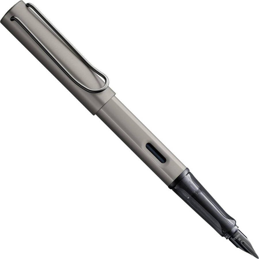 LAMY 1231307 Lx 57 geanodiseerd aluminium Ruthenium vulpen transparant handvat zwarte stalen veer F veerdikte