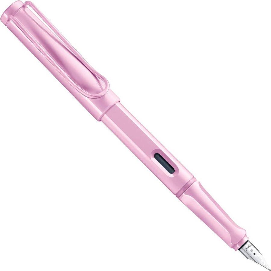 LAMY safari lightrose Vulpen ergonomische grip gepolijste stalen penpunt maat M schrijven kalligrafie inclusief T 10 blauwe cartridge Rechtshandig
