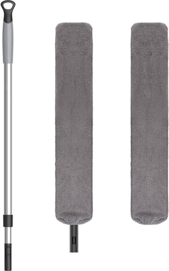 Lange steel uitschuifbare microfiber plumeau hoekbezem Telescopische stofwisser voor plafond vloer meubels en kasten Wasbaar en flexibel Plumeau