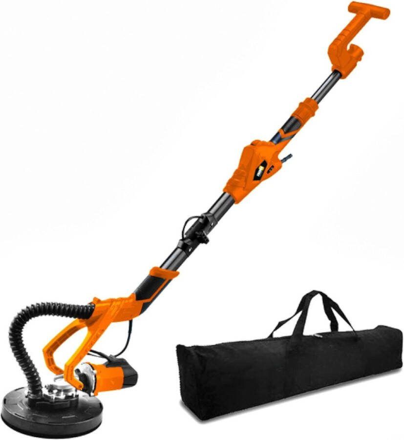 Langnekschuurmachine – Wandschuurmachine 750 W – Plafondschuurmachine 110-180 cm Telescopische Schuurmachine Met Een Schuurdiameter Van 225 mm Afneembare Handgreep Incl. Draagtas