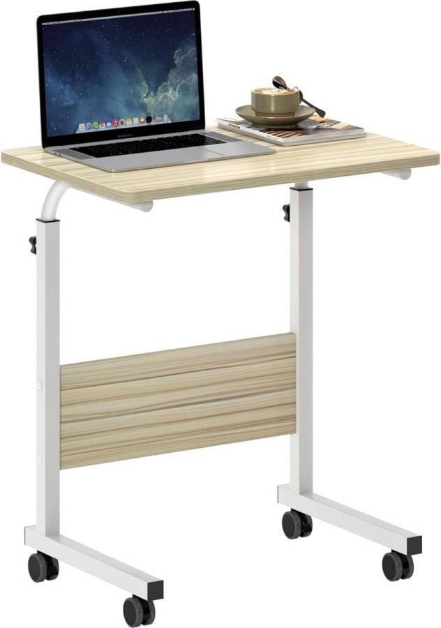 Laptoptafel bijzettafel PC-tafel notebook salontafel laptopstandaard op wielen 60 x 40 cm 05#1-60MP-SH-1
