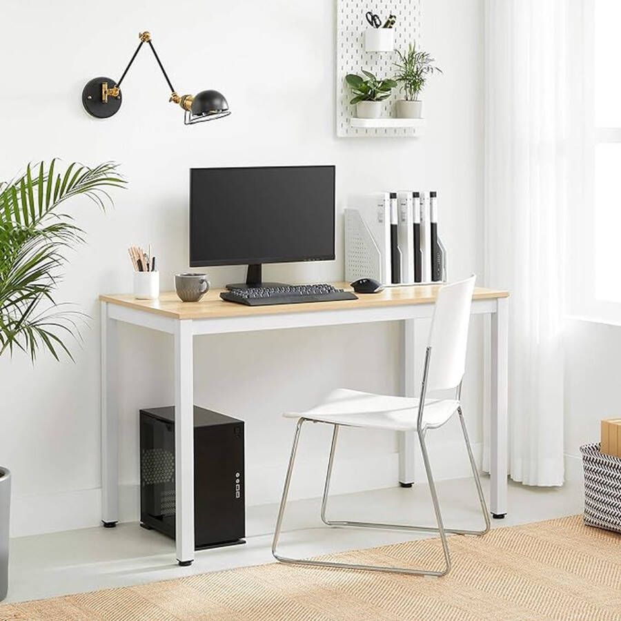 Laptoptafel thuiskantoor bureau eenvoudige montage metalen frame 120D x 60W x 76H centimetres