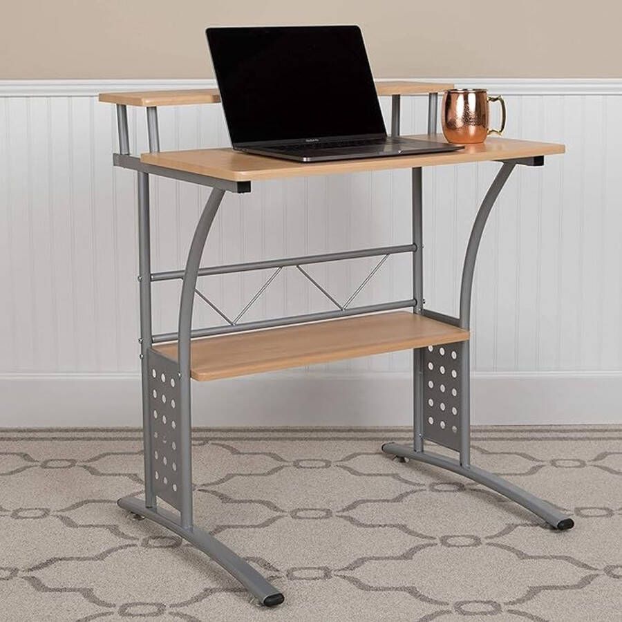 Laptoptafel thuiskantoor bureau eenvoudige montage metalen frame 59.7D x 71.1W x 83.8H centimetres