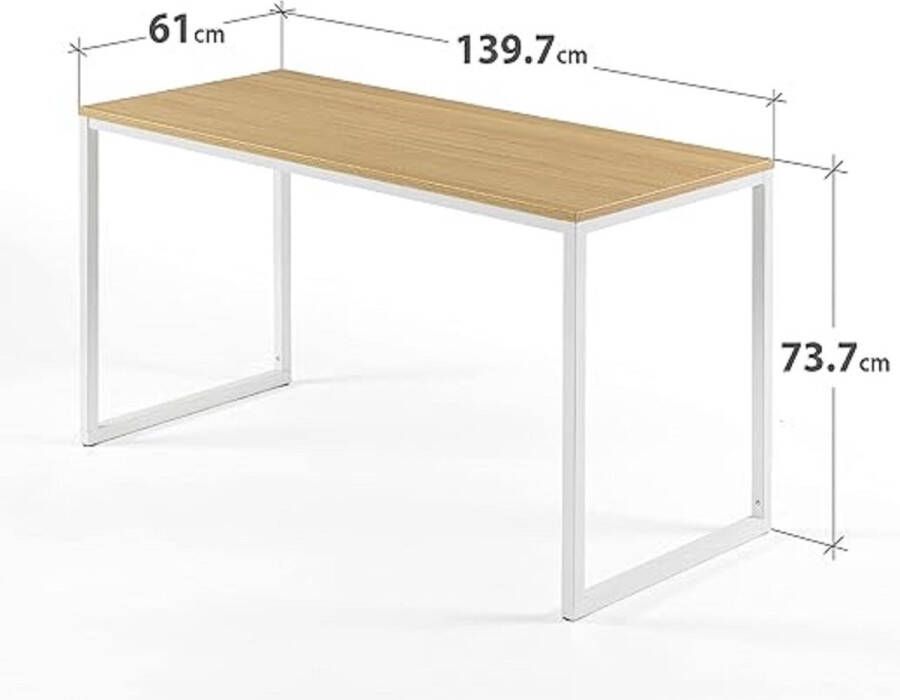 Laptoptafel thuiskantoor bureau eenvoudige montage metalen frame 61D x 139.7W x 73.7H centimetres