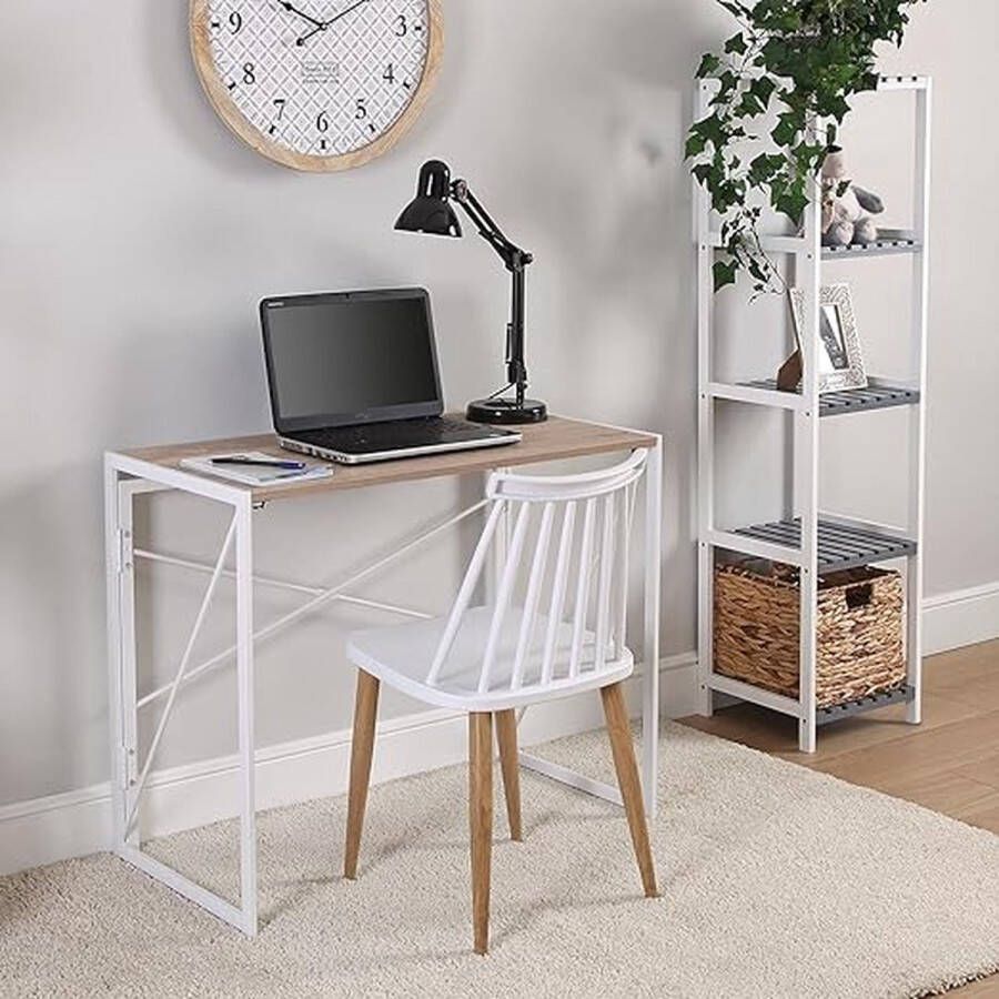 Laptoptafel thuiskantoor bureau eenvoudige montage metalen frame 74 x 45 x 90 cm