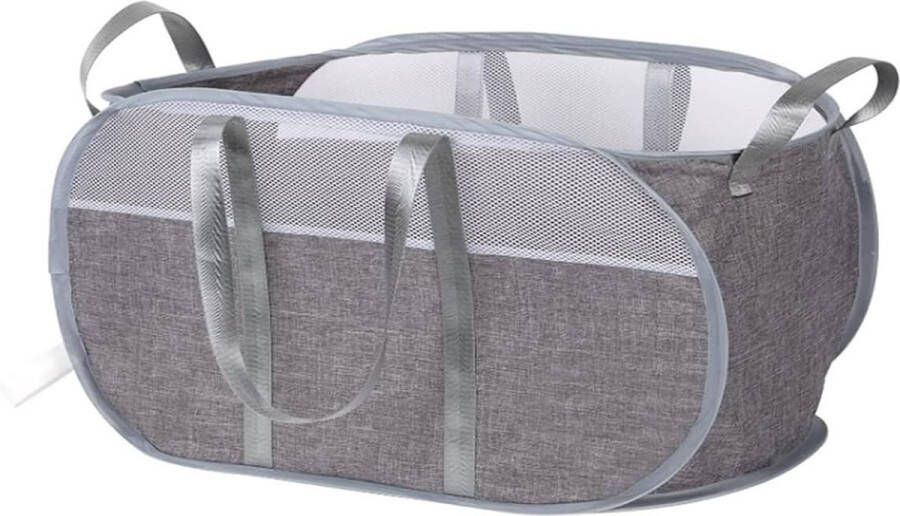 Large Foldable Laundry Baskets with Handle Pop Up Portable Laundry Basket Foldable Space-Saving Laundry Hamper Removable Dirty Clothes Storage Basket Grey