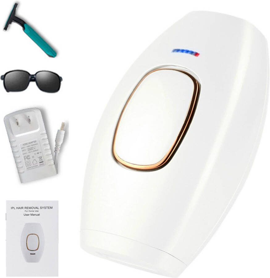 Laser Ontharingsapparaat Incl. Scheermes & UV-Zonnebril Epileerapparaat Dames Epilator IPL Ontharingsapparaten Wit