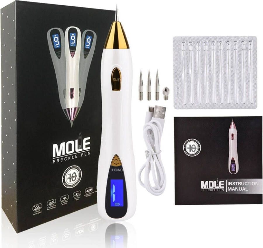 Laser Plasma Pen Steelwratjes Verwijderen Wrattenbehandeling Wrattenverwijderaar Mee Eters Blackhead Remover Goud