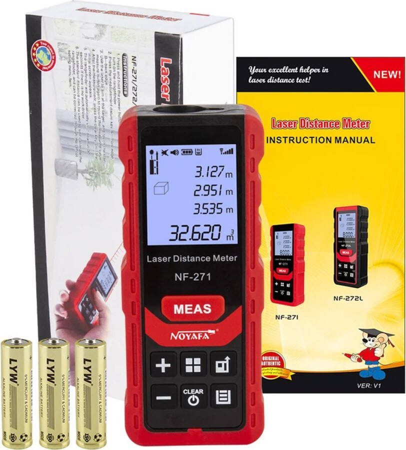 Laserafstandsmeter 80M Afstandsmeter Meetmeter Meetapparaat Digitale Liniaal Klussen Laser Automatisch Afstand Meter