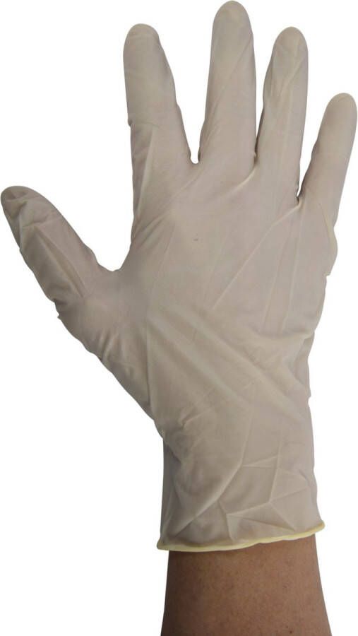 Latex handschoenen-wegwerphandschoenen small-Wegwerphandschoenen Latex Wit 100ST- wegwerphandschoenen poedervrij SMALL