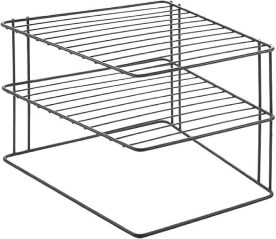 Lava hoekkastinzet 2-laags 25x25x19cm TouchTherm zwart 3 PIANI Palio bordenrek