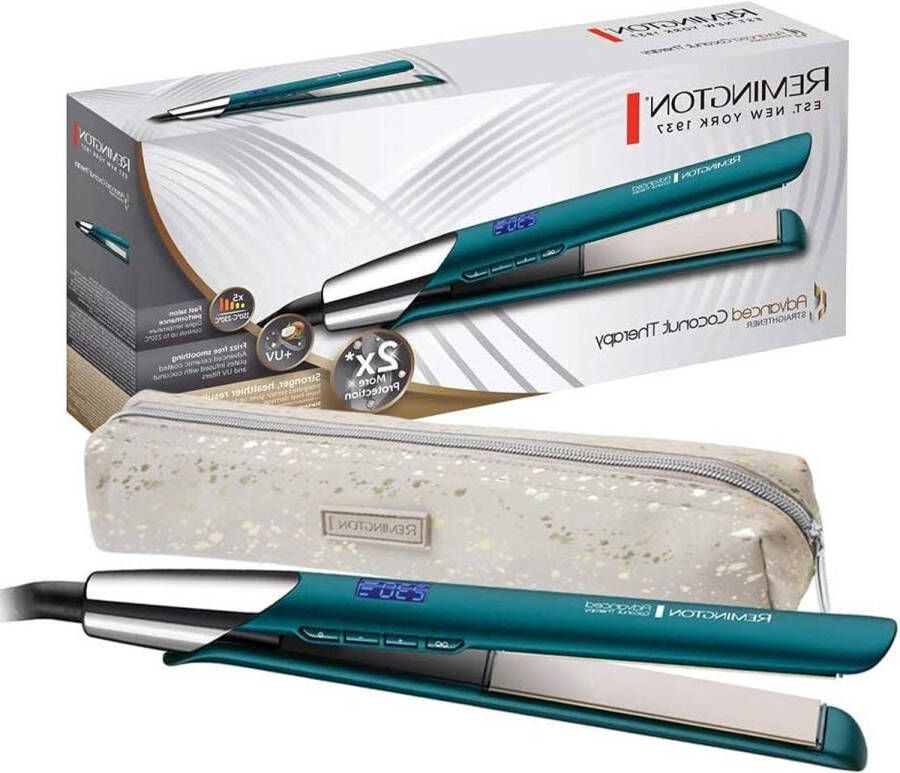 LCD-scherm Advanced Coconut Therapy stijltang hoogwaardige keramische coating verrijkt met kokos UV-filter geïntegreerde sensor groen 1 stuk