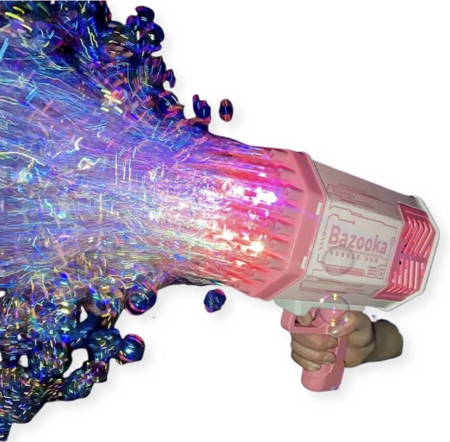 LED Bellenblaas pistool XL Original bubble gun bellenblaas machine bellenblaas geweer 1000 bubbles met LED lights ROZE