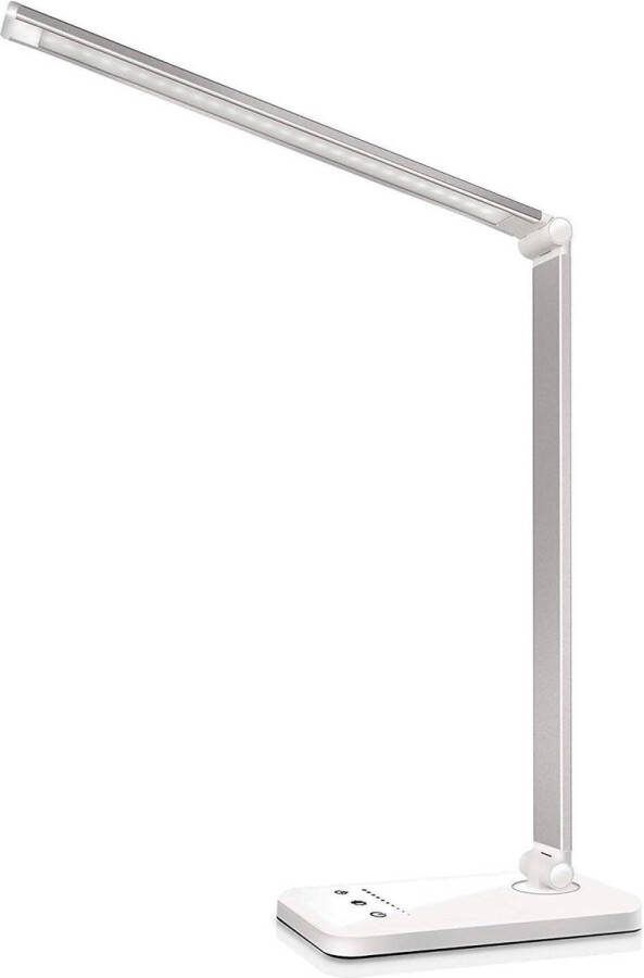 LED Bureaulamp oogbescherming Touch Control inklapbaar kinderkamer kantoor USB-aansluiting 10 helderheidsniveaus 5 lichtmodi