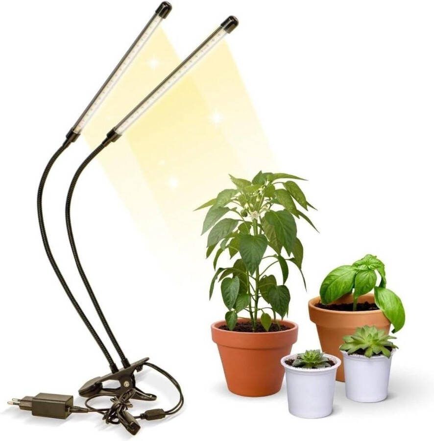 LED GrowFlex X2 Kweeklamp 3 modi 6000K 10 helderheidsniveaus Groeilamp full spectrum Timer 360° draaibaar 40W Flexibel Kamerplanten USB Groeilamp