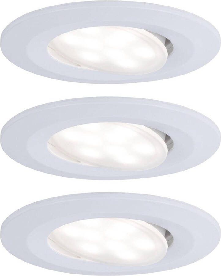 LED inbouwlamp rond 3 stuks incl. 3x6W IP65- Inbouwspots wit mat kastlicht kunststof inbouwlamp 4000 K