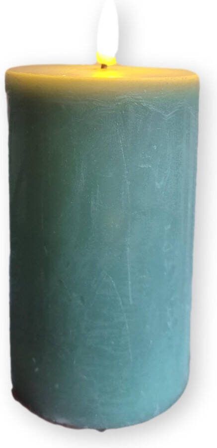 LED Kaars Wax Jade green 12.5 cm met timer