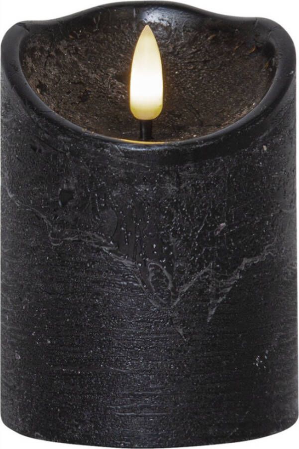 LED kaars Zwart gebrand 10cm met timer
