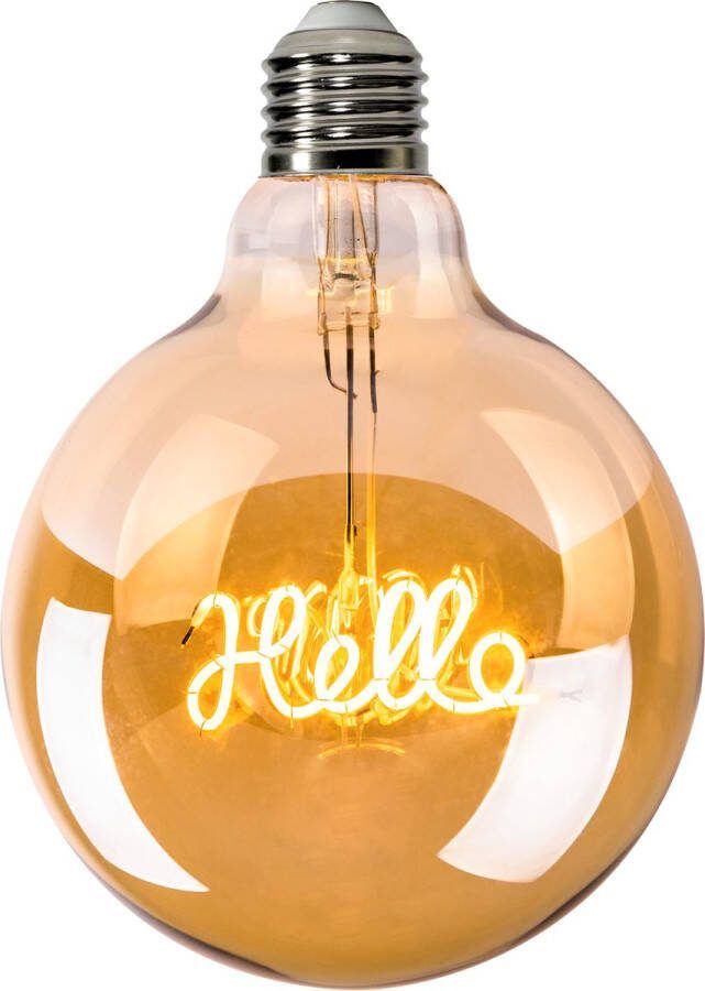 LED-lamp Hello E27 Filament Hello sfeerverlichting- letterlamp lamp met woorden lamp met text feestverlichting E27 fitting amberlight LED lamp filament lamp dimbaar lamp met letters