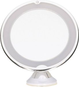 Merkloos LED ring make-up spiegel met zuignap wit 20 x 22 cm 5x zoom Make-up spiegeltjes