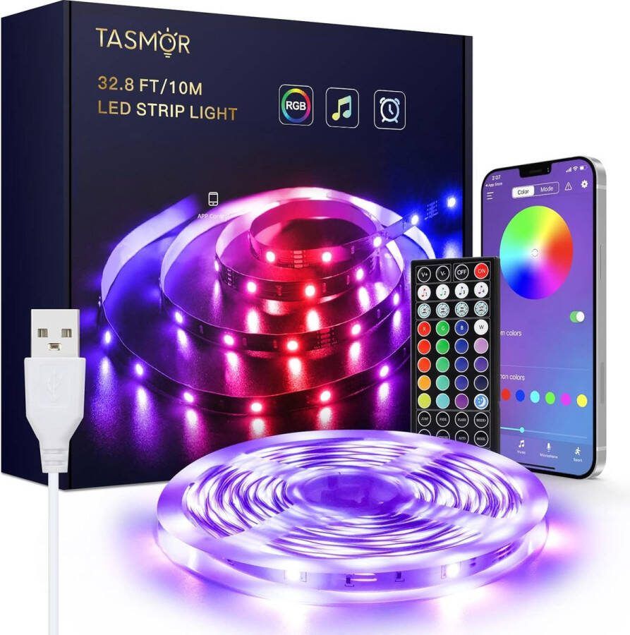 Led Strip 10 Meter RGB Verlichting Zelfklevende Synchronisatie Met Muziek USB Aangedreven App & Afstandsbediening
